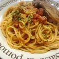 なすのお漬物's cooksnap of when they made 食べ過ぎ注意！トマトソースパスタ☆.