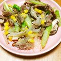 メルティローズ's cooksnap of when they made 牛肉とアスパラのネギ塩炒め☆.