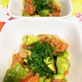 猫のミイヤ's cooksnap of when they made サーモンとアボカドのワサビ醤油和え.