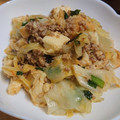 kicchannen's cooksnap of when they made ニラと厚揚とキャベツの豚ひき味噌炒め.