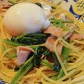 まるおくら's cooksnap of when they made ほうれん草とベーコンの和風パスタ.