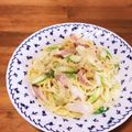 mocha03's cooksnap of when they made 牛乳でアスパラとベーコンのクリームパスタ.