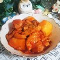 虹色♪︎ちゅーりっぷ's cooksnap of when they made 鶏とじゃがいものトマト煮込み♪.