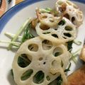 mantacarp's cooksnap of when they made 水菜炒め レンコンのせ 塩麹で簡単.