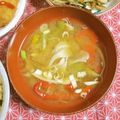 mmameco's cooksnap of when they made ランチに玉ねぎと舞茸とパプリカのお味噌汁.
