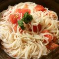 ベティ３'s cooksnap of when they made トマトの和風冷製カッペリーニ風そうめん.