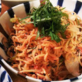 低カロ探検隊's cooksnap of when they made 我が家の定番♪簡単♪辛子明太子の焼きそば.