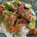 IMKI's cooksnap of when they made マグロでアヒポキ丼♪〜柚子胡椒風味〜.