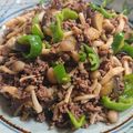 豆蔵うさぎ's cooksnap of when they made 牛ひき肉となすとピーマンの炒め物.