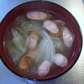 ゆりYO船長's cooksnap of when they made ほとんど具✿キャベツとウィンナーのスープ.