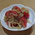 ラリー＆サラ's cooksnap of when they made 鶏むね肉とトマトの深煎りごま炒め.