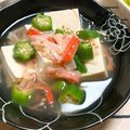♡ちょも♡'s cooksnap of when they made オクラとカニカマの冷たいあんかけ豆腐.