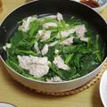 ねこのおかあさん☆'s cooksnap of when they made わが家定番☆ほうれん草と豚バラの常夜鍋.