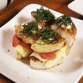 低カロ探検隊's cooksnap of when they made 簡単おつまみ♪長芋明太チーズ☆大葉のっけ.