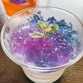 Tsubaki93's cooksnap of when they made カルピス牛乳とバタフライピーで夏色ゼリー.