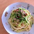 hiroerico's cooksnap of when they made 豆苗とシーチキンのオイルパスタ.
