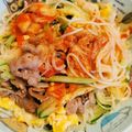 勇太翔太ママ's cooksnap of when they made 牛肉とキムチのスタミナまぜ素麺.