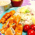 sakrorin's cooksnap of when they made とろ〜りチーズと大葉の肉巻き.