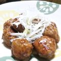 クリーピングタイム☆'s cooksnap of when they made 蒲鉾と牛蒡入り肉団子の梅黒酢あんかけ.