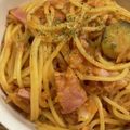 meshio's cooksnap of when they made ナスとベーコンとツナのパスタ.