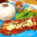 YUH♡ママ's cooksnap of when they made ☆簡単☆ピザとんかつ☆.