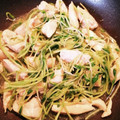 ♬あじさいのレシピ♬'s cooksnap of when they made 簡単！やわらか〜♡鶏ささみと豆苗の塩炒め.