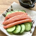 お料理ニャロメ's cooksnap of when they made 簡単カニカマ胡瓜にかけただけ(*^^*).