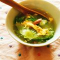 kao1417's cooksnap of when they made ふわふわたまごのレタススープ☆.