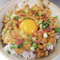 あたりめっこ's cooksnap of when they made 納豆オリーブオイル、紅生姜＆葱＋たまご。.