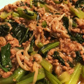 ねこたんい's cooksnap of when they made ☆もやしと小松菜のひき肉炒め☆.