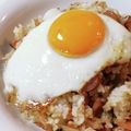 yukky☆mama's cooksnap of when they made アスパラと焼肉のふんわりたまごチャーハン.