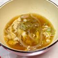 ☆megunyan☆'s cooksnap of when they made 雑な男料理：もやしと卵のピリ辛スープ！！.