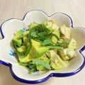 aki42's cooksnap of when they made 木綿豆腐とアボカドの大葉わさび醤油和え.