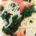 67luna's cooksnap of when they made トマトとモロヘイヤの冷製パスタ.