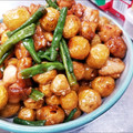 奥山のみっちゃ's cooksnap of when they made 小さいじゃが芋と鶏肉の皮付き甘辛揚げ煮.