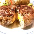 クック4649★'s cooksnap of when they made やわらかエノキ５0%チーズインハンバーグ.