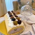 okちゃん♡'s cooksnap of when they made ブルーベリーチーズ♡巨峰のロールケーキ.