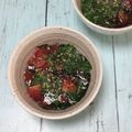 おはなすき's cooksnap of when they made うちのもずく酢４✿トマト・モロヘイヤ入り.