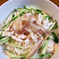 カメ姫☆'s cooksnap of when they made ごま油香るささみときゅうりの豆乳そうめん.