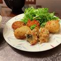 ペコポコBOX's cooksnap of when they made じゃが芋餅のぶぶあられ揚げ お弁当にも♪.