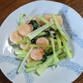 kirinda's cooksnap of when they made 小松菜とえびの香り炒め.