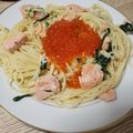 mixaaa's cooksnap of when they made 【絶品】鮭とイクラのクリームパスタ♪.