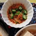 ☆hikonyan☆'s cooksnap of when they made ＊おつまみに＊オクラのキムチ和え＊.