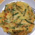 よっちゃん★☆★'s cooksnap of when they made ☆もちカリ♪にらチヂミ☆.