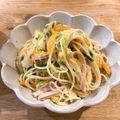 mikko6's cooksnap of when they made 冷凍パスタでカレー味パスタ！.