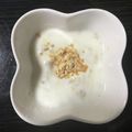 maaami55's cooksnap of when they made 離乳食中期 バナナヨーグルトきな粉がけ.