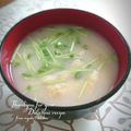 inyako's cooksnap of when they made 豆苗と油揚げの味噌汁.