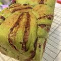 takoyuma's cooksnap of when they made 濃い♭ほろ苦い♭抹茶と餡子のマーブルパン.