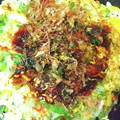 xyzクック's cooksnap of when they made しし唐と豚と紅ショウガのピリ辛お好み焼き.