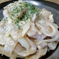 醤油☆世界一's cooksnap of when they made フライパンだけ☆簡単白滝クリームパスタ.